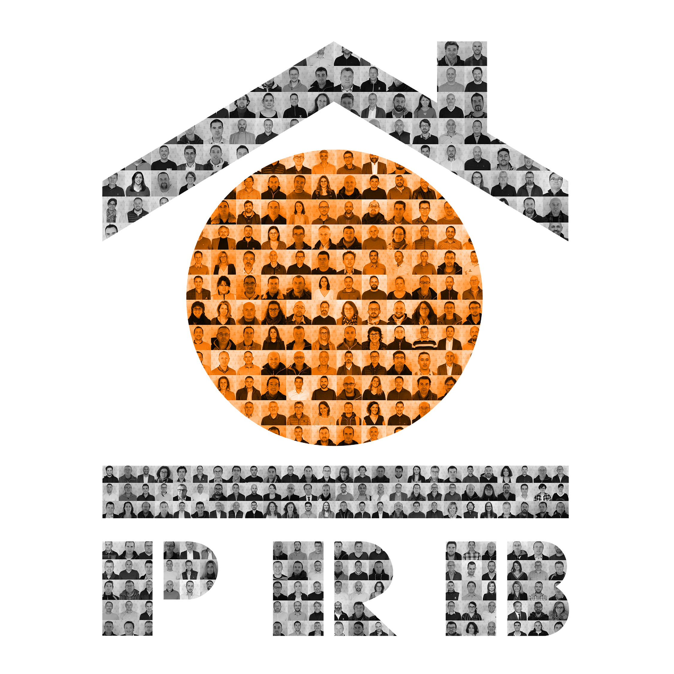 logo PRB avec les visages des employés